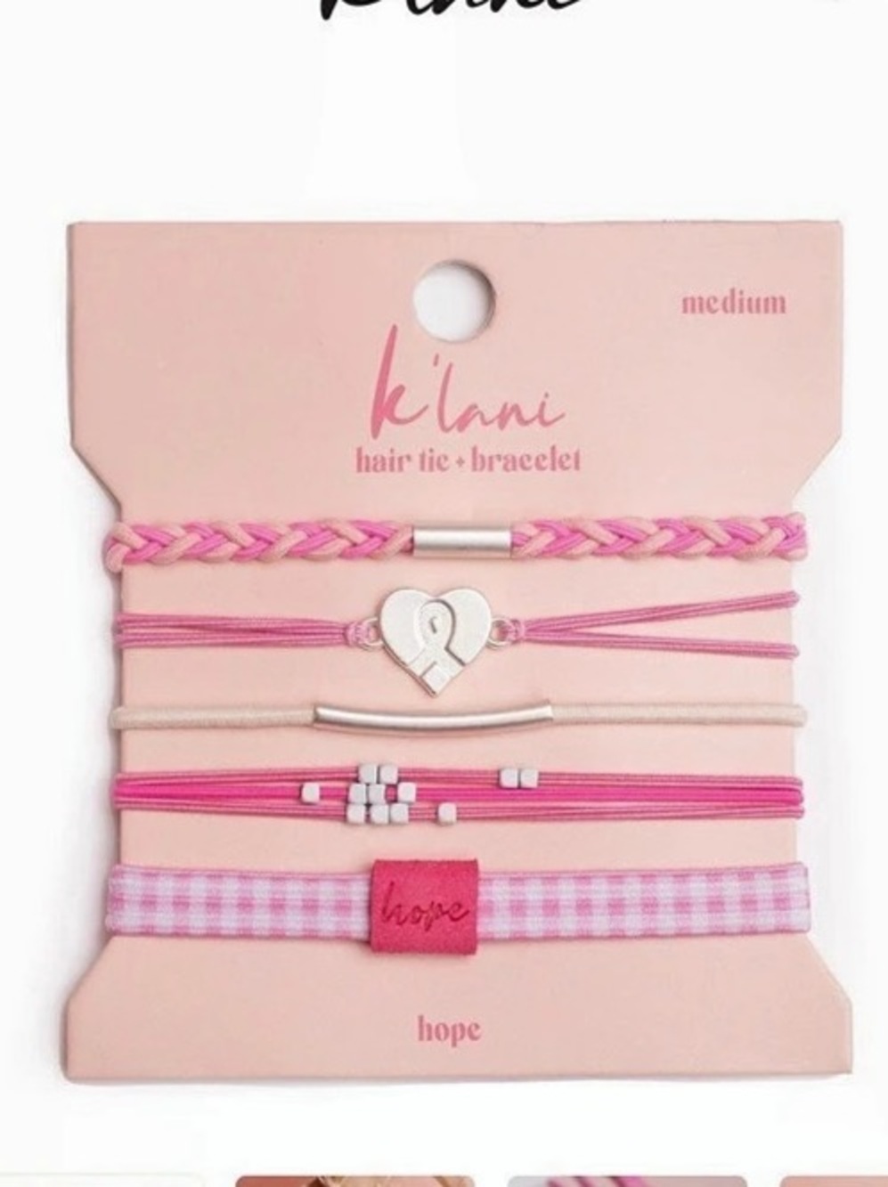 Kleni Hope Bracelet Set Pink & White Medium NWT
